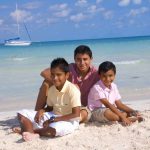 beach portrait photography family kids in cozumel